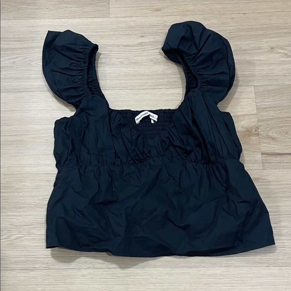 Abercrombie & Fitch Black Puff Sleeve Blouse